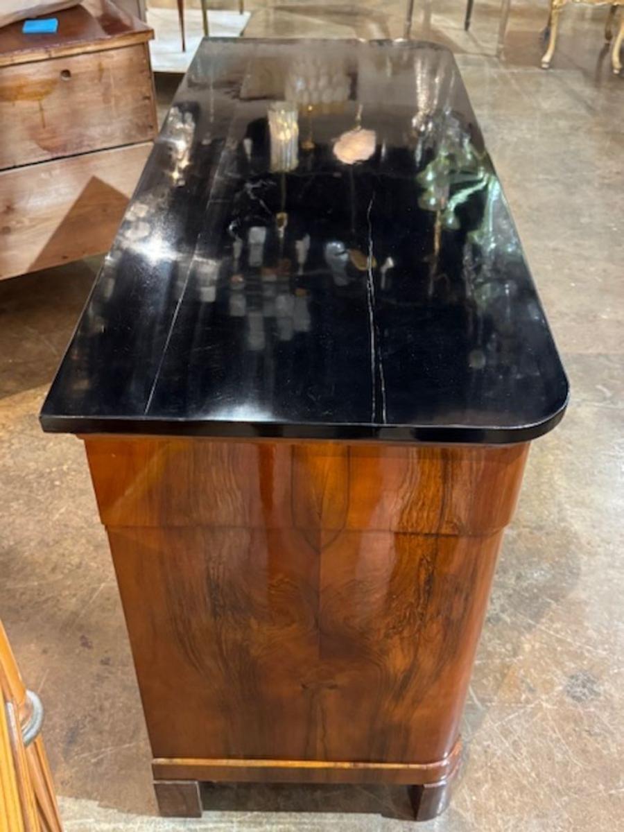 19th Century German Walnut and Black Lacquered Biedermeier Commode In Good Condition For Sale In Dallas, TX