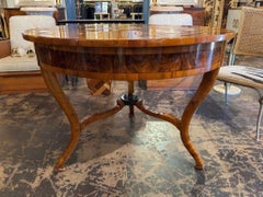 19th Century German Walnut Biedermeier Center Table
