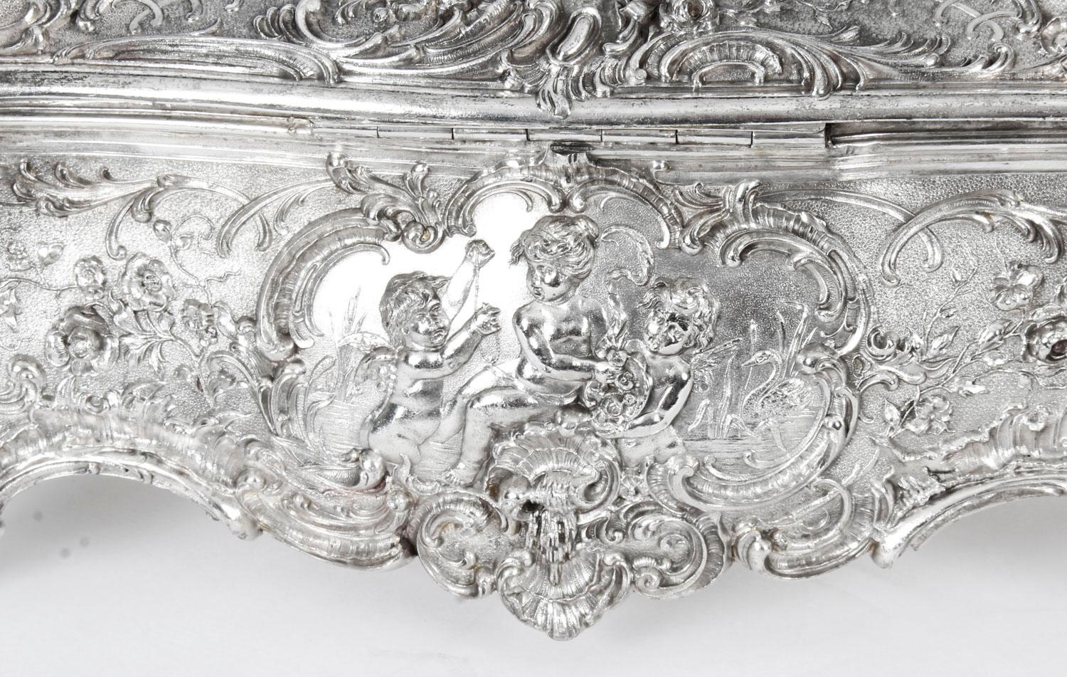 19th Century German WMF Silver Plated Casket / Jewelry Box 5