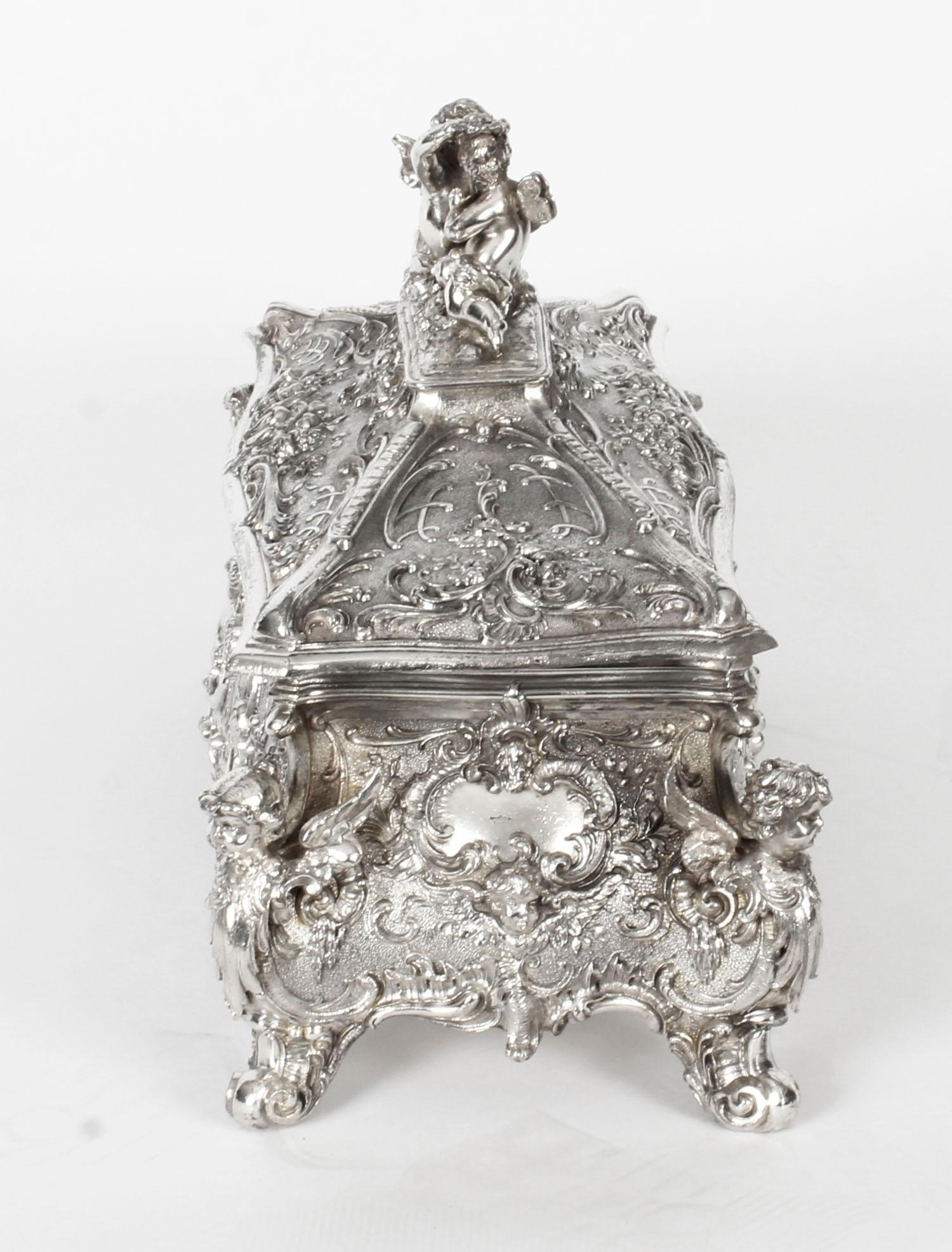 19th Century German WMF Silver Plated Casket / Jewelry Box 6