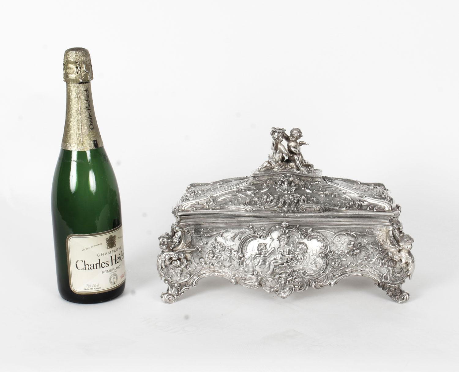 19th Century German WMF Silver Plated Casket / Jewelry Box 13