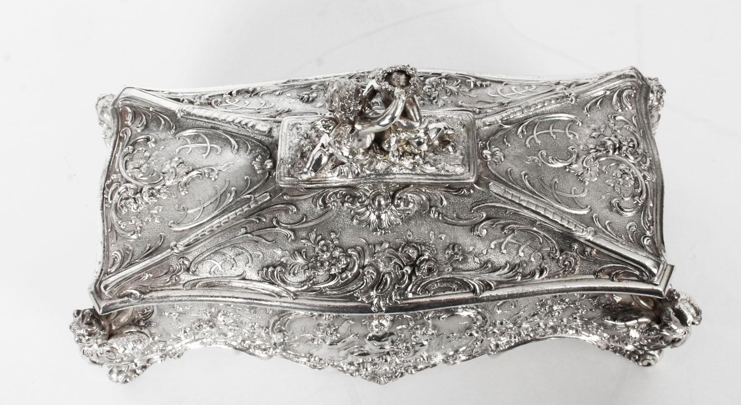 19th Century German WMF Silver Plated Casket / Jewelry Box 3