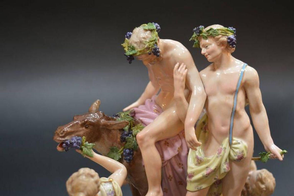 Groupe de porcelaine de Meissen du 19e siècle en Allemagne.