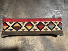 19th Century Ghashghai Kilim Pillow – 16" x 16" Handwoven Wool Tribal Accent