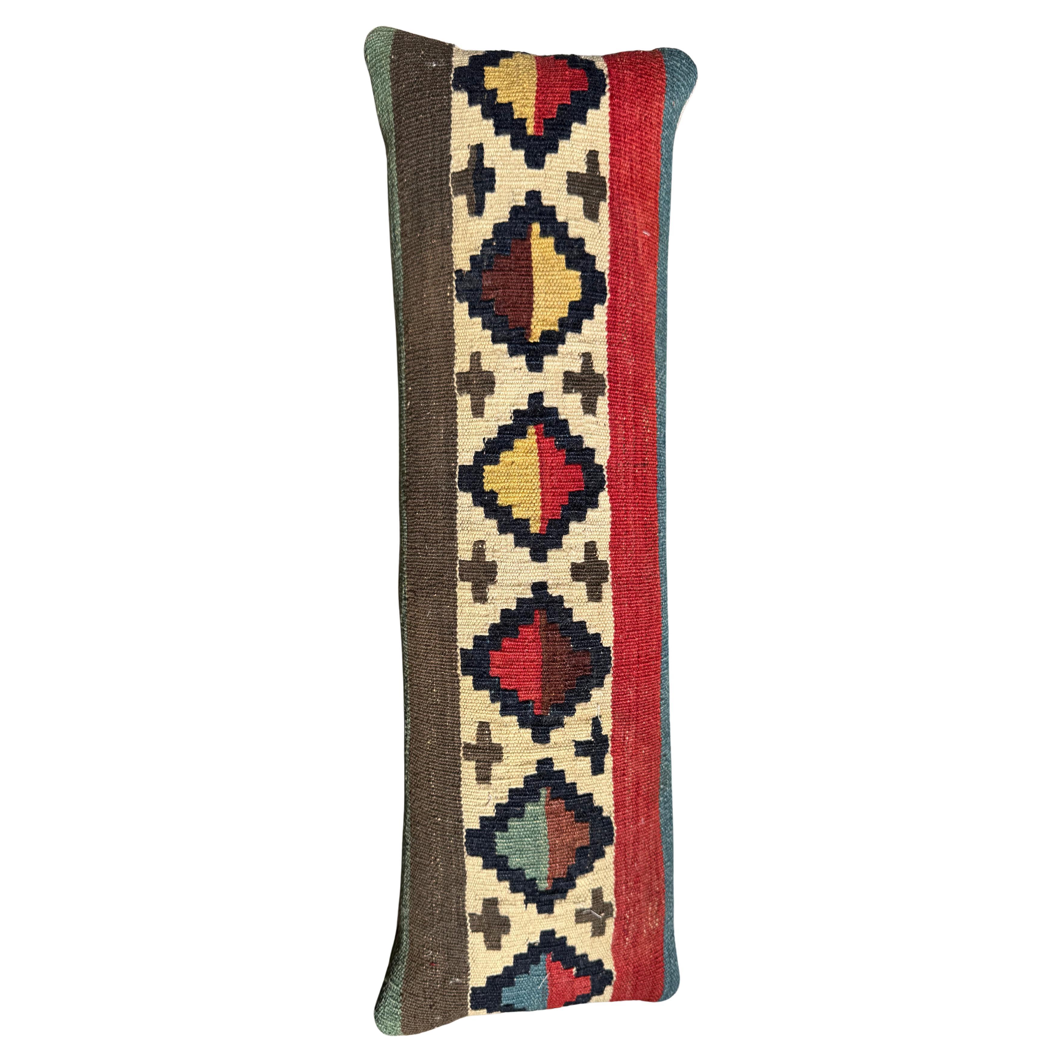 Cuscino Kilim Ghashghai del XIX secolo - 16" x 16" in lana intrecciata a mano Accento tribale