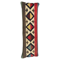 19th Century Ghashghai Kilim Pillow – 16" x 16" Handwoven Wool Tribal Accent