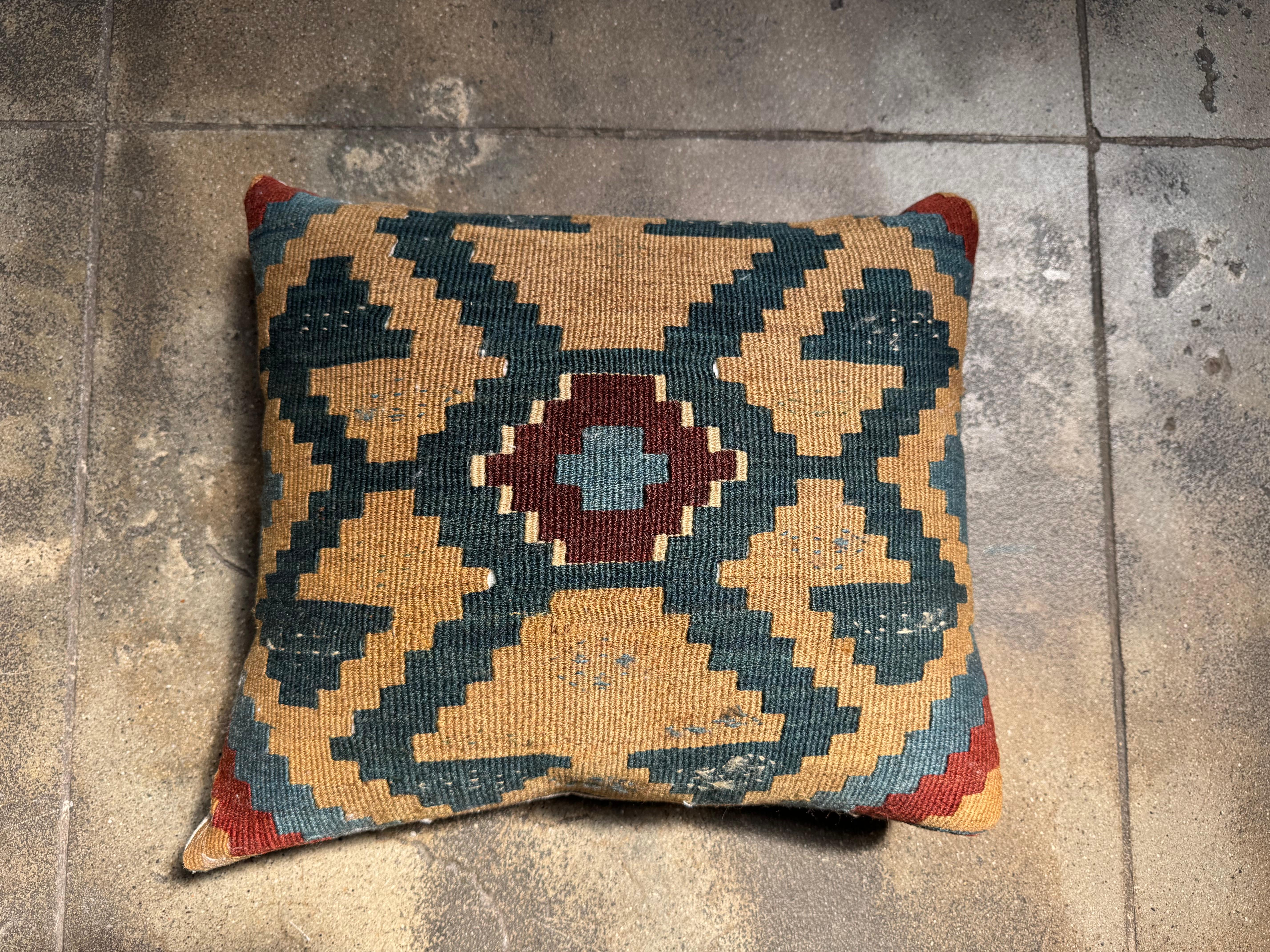 Persiano Cuscino Kilim Ghashghai del XIX secolo - 24