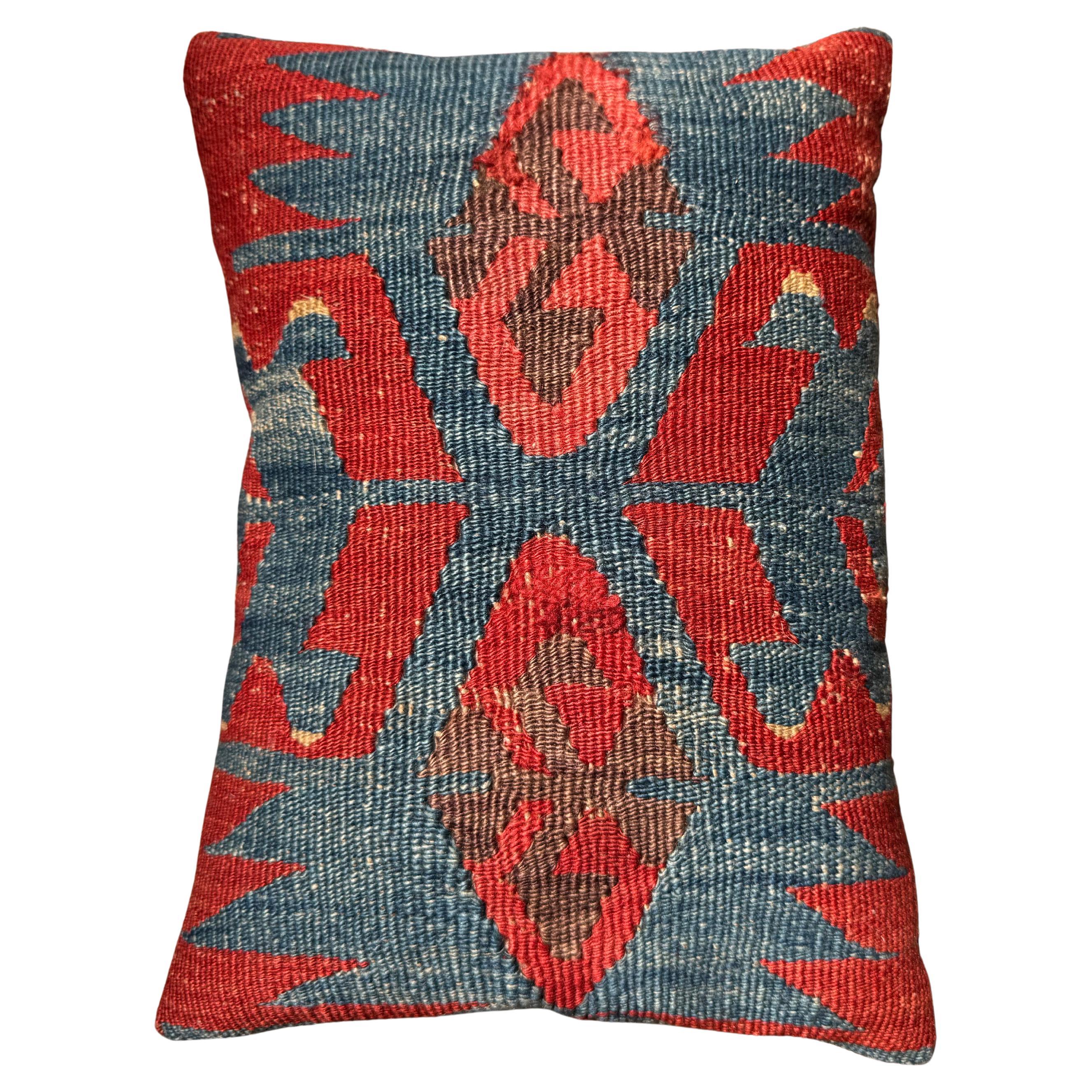 Cuscino Kilim Ghashghai del XIX secolo - 24" x 18" Tessuto tribale di lana intrecciato a mano