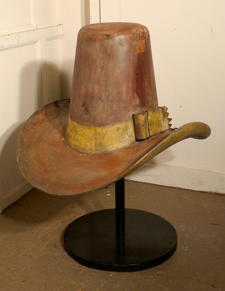 19th Century Giant American 10 Gallon Hat Original Shop Metal Trade