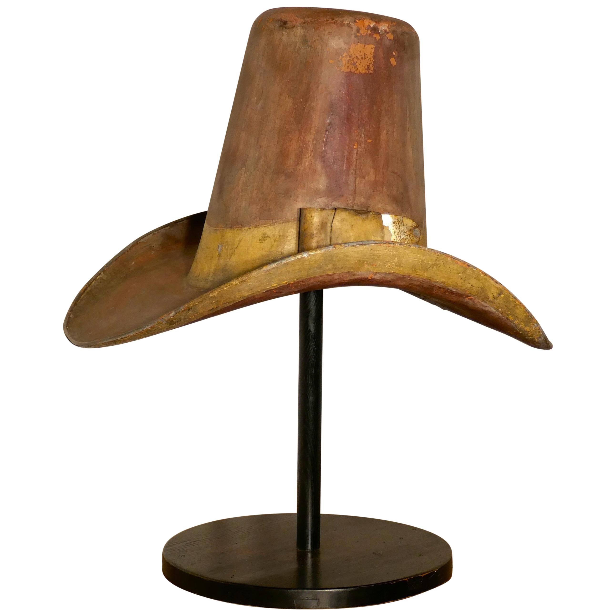 19th Century Giant American 10 Gallon Hat Original Shop Metal Trade Sign