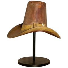 19th Century Giant American 10 Gallon Hat Original Shop Metal Trade Sign