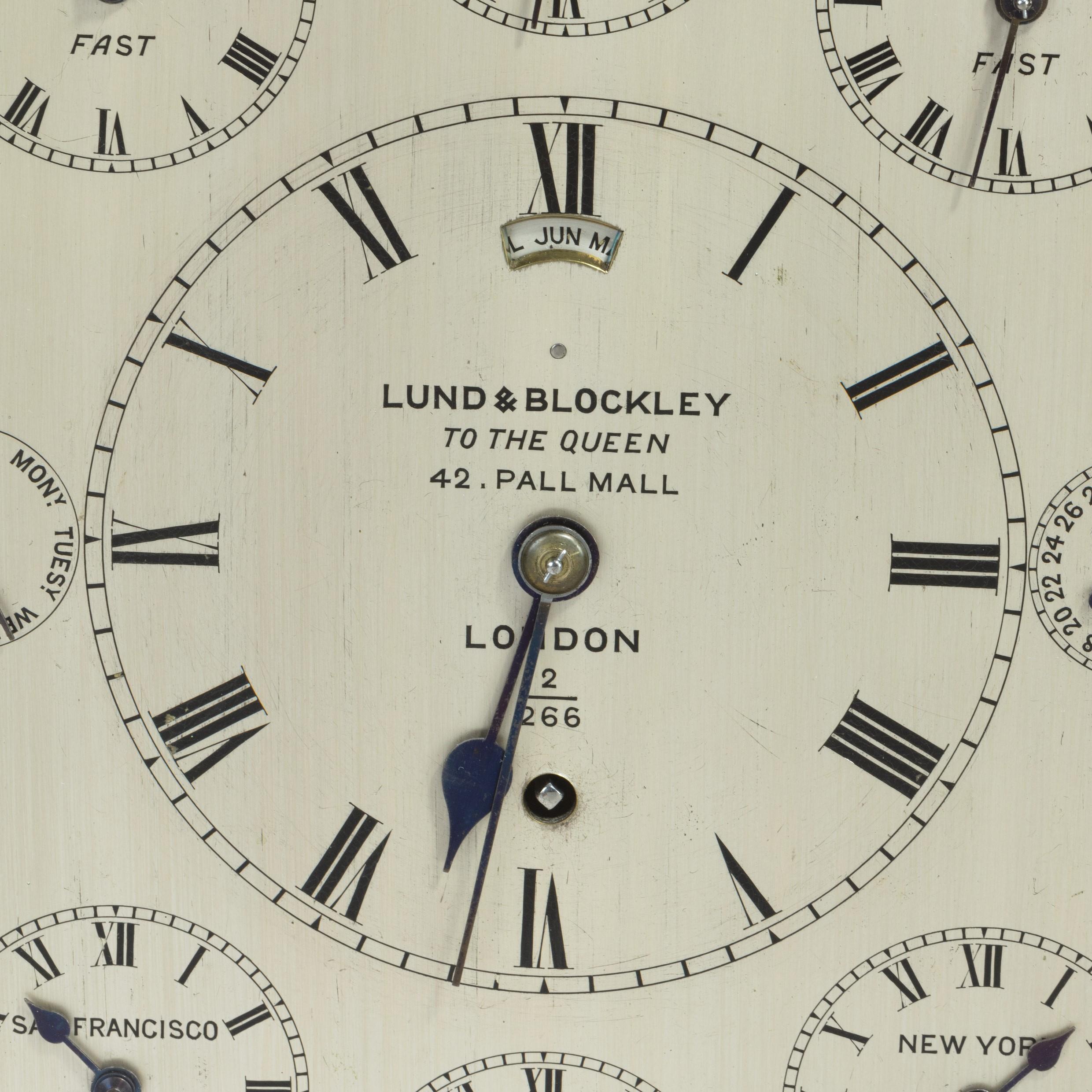 Late 19th Century 19th Century Giant English Four Glass Table Regulator Clock by Lund & Blockley