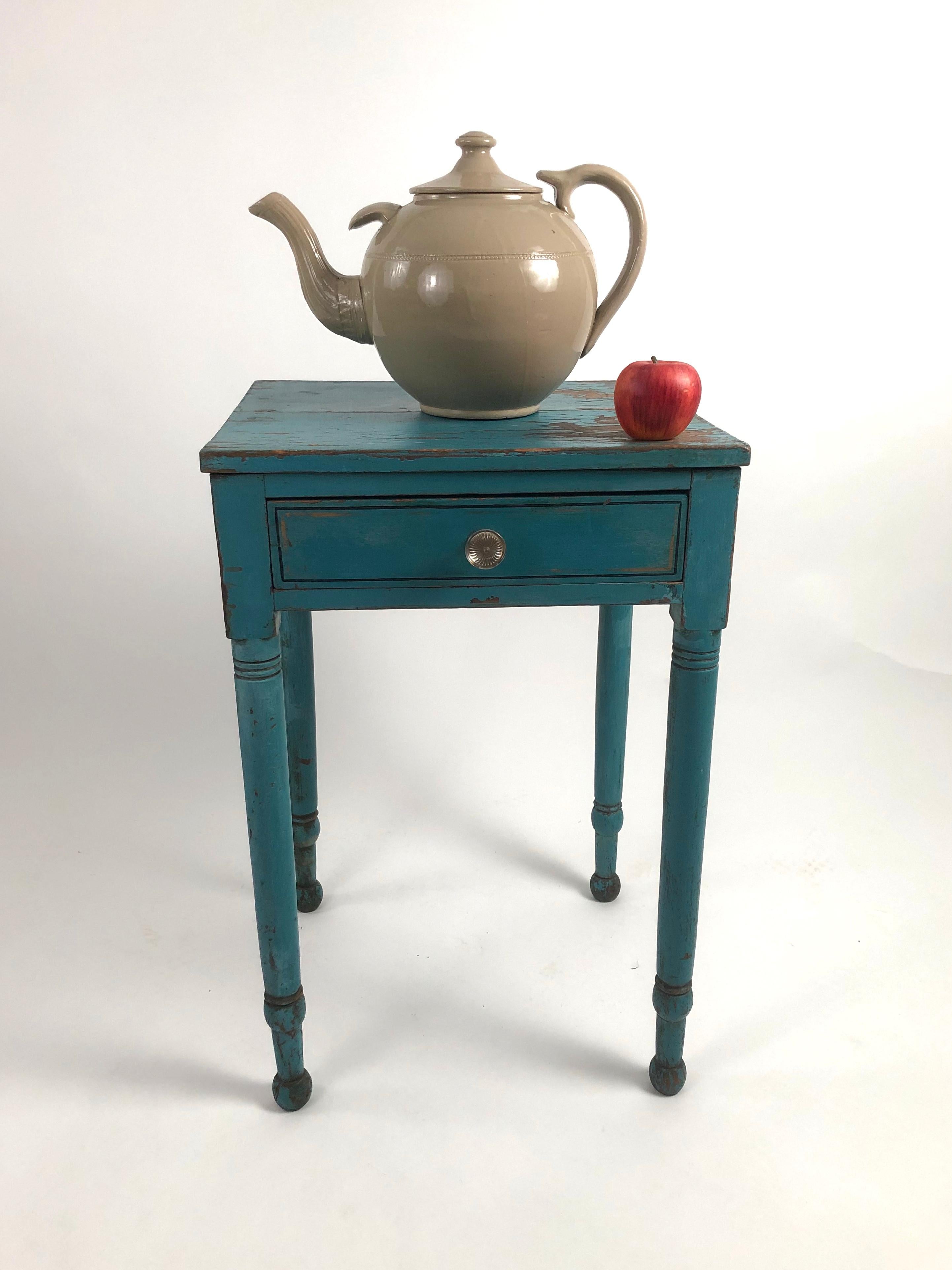 19th Century Giant English Staffordshire Pottery Drabware Teapot 5
