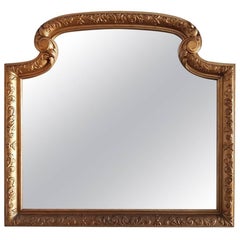 19th Century Gilded and Carved Wooden Mantel Mirror