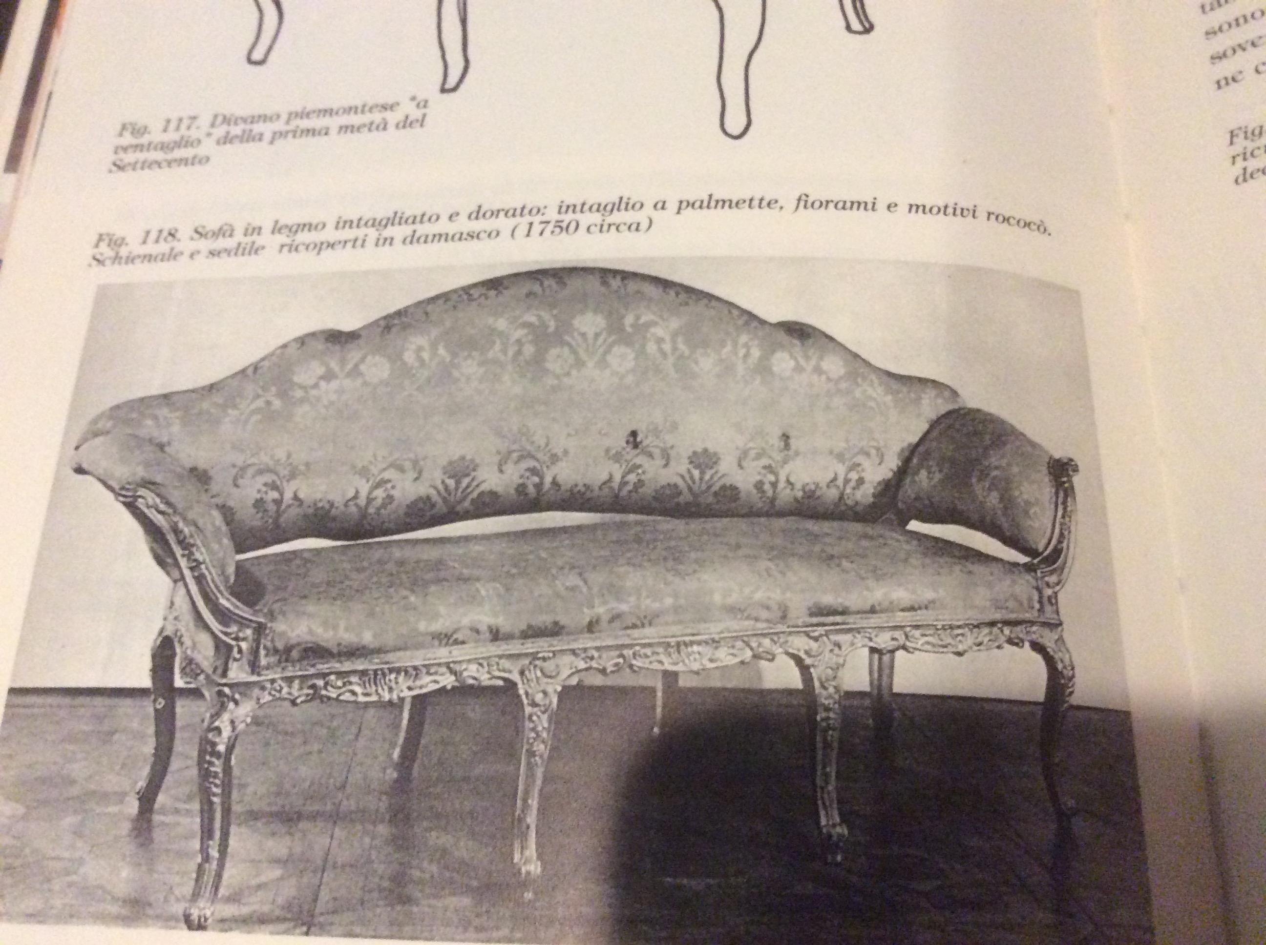 19th Century Gilded and Painted Grey Italian Sofa Pale Orange  Velvet Upholstery For Sale 10
