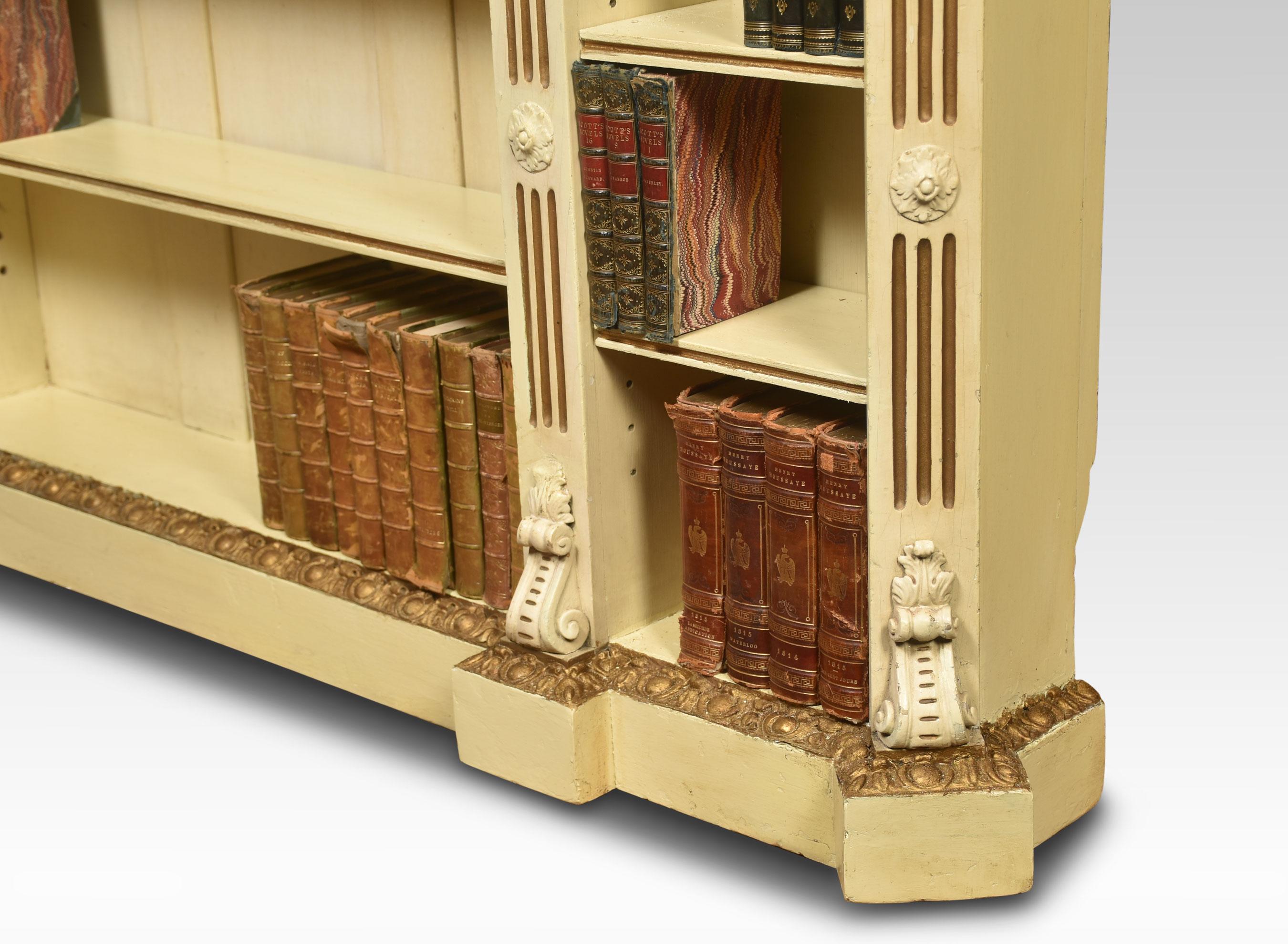 19th Century Gilded and Painted Open Bookcase 7