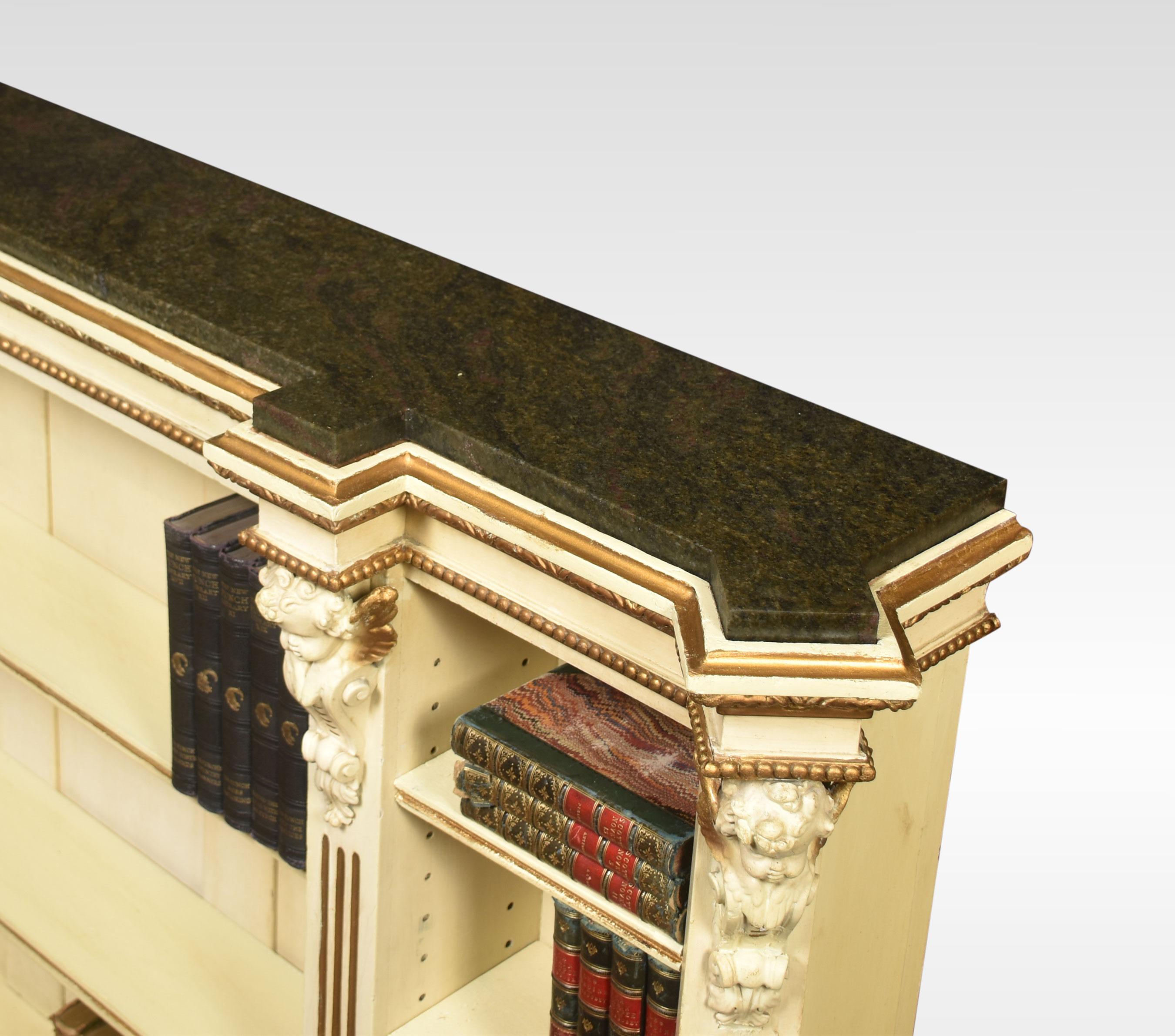 19th Century Gilded and Painted Open Bookcase 8