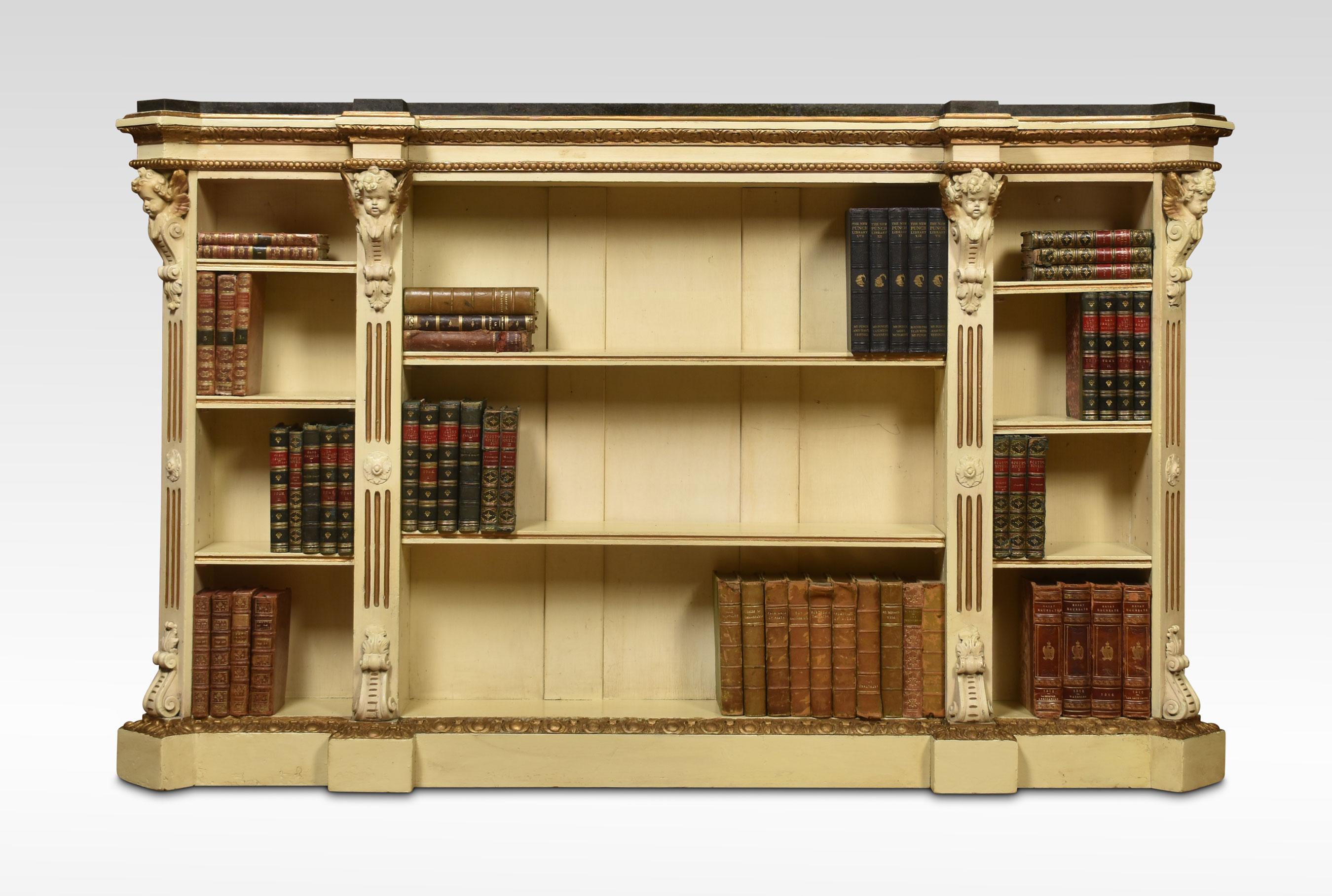 19th Century Gilded and Painted Open Bookcase 3