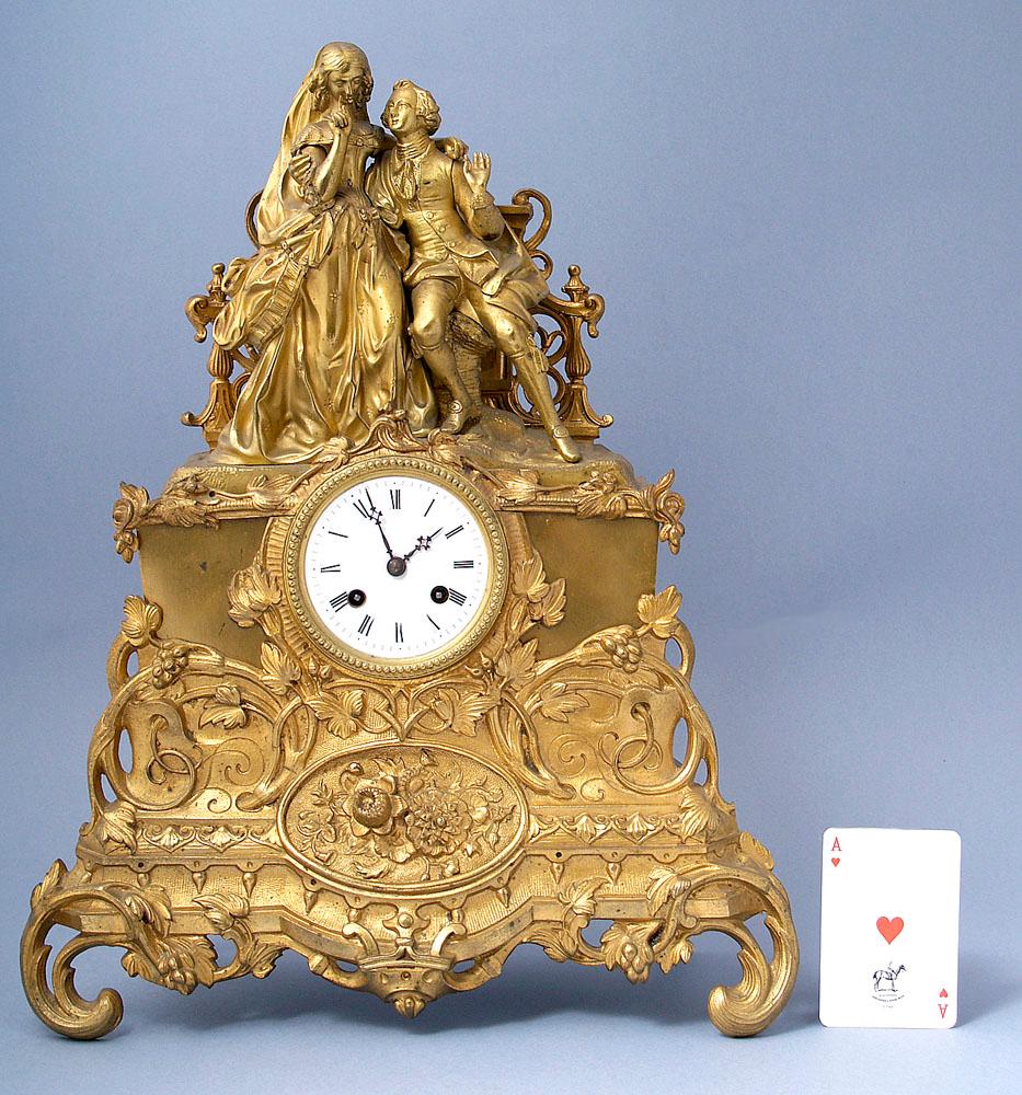 19th Century Gilded Bronze Mantle Clock with Japy Freres Movement In Good Condition For Sale In Liverpool, GB