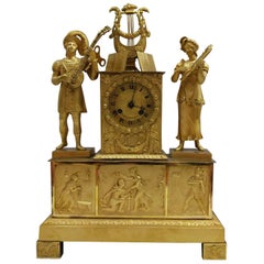 19th Century Gilded Bronze Ormolu Mantel Clock Air du Troubadour LAST PRICE
