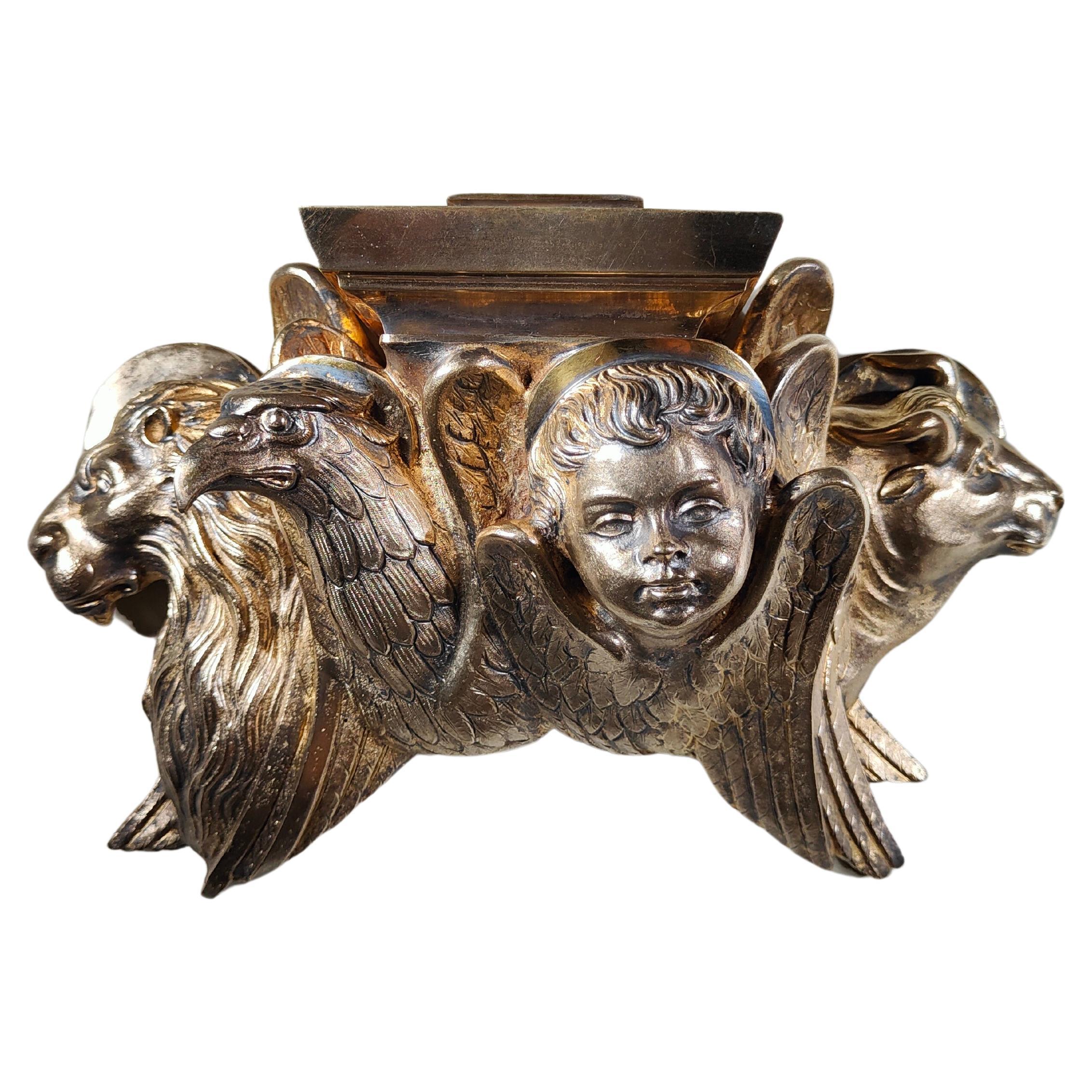 19th Century Gilded Bronze Pedestal For Sale