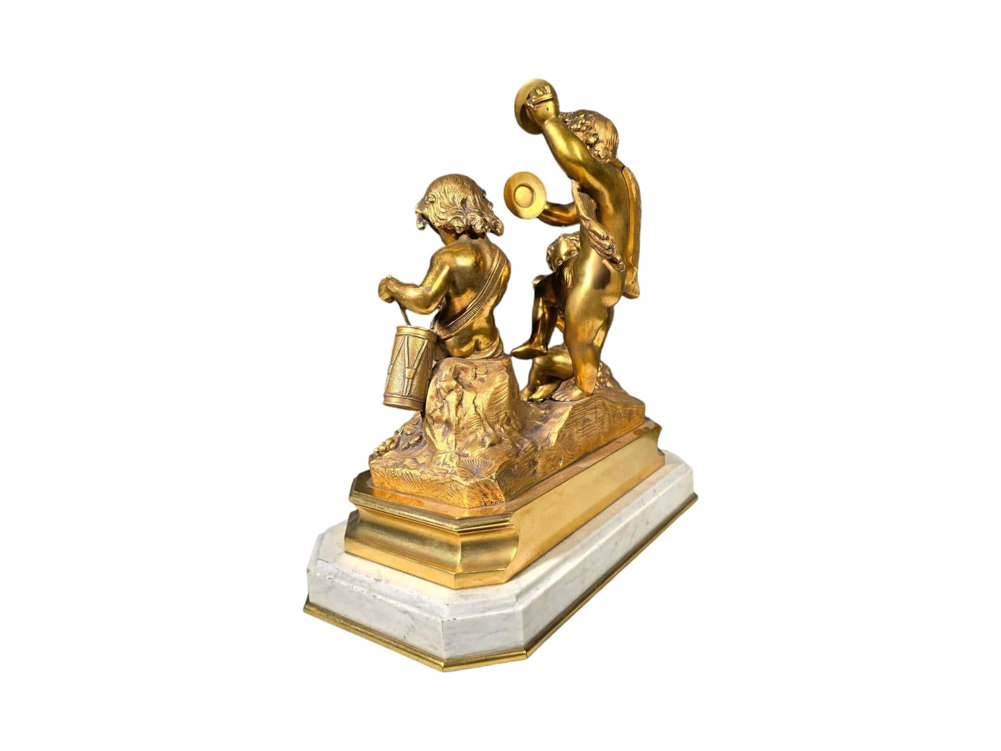 Gruppo scultoreo in bronzo dorato del XIX secolo in vendita 5