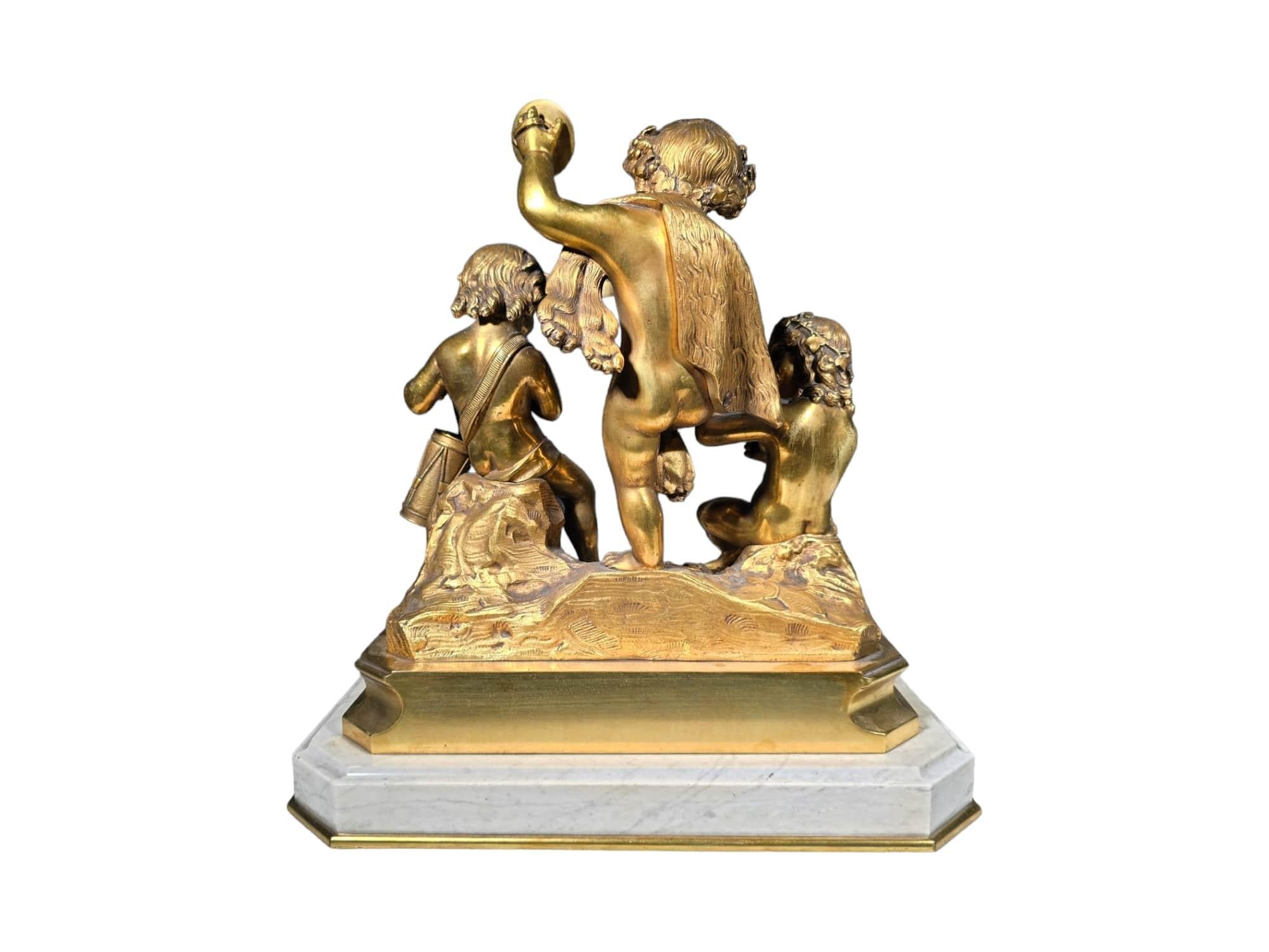 Gruppo scultoreo in bronzo dorato del XIX secolo in vendita 6