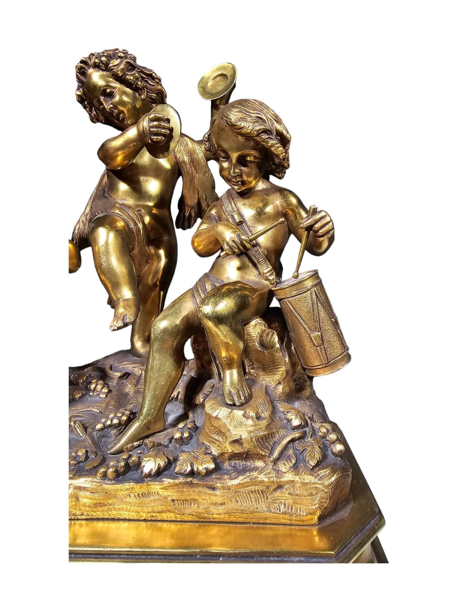 Gruppo scultoreo in bronzo dorato del XIX secolo in vendita 10