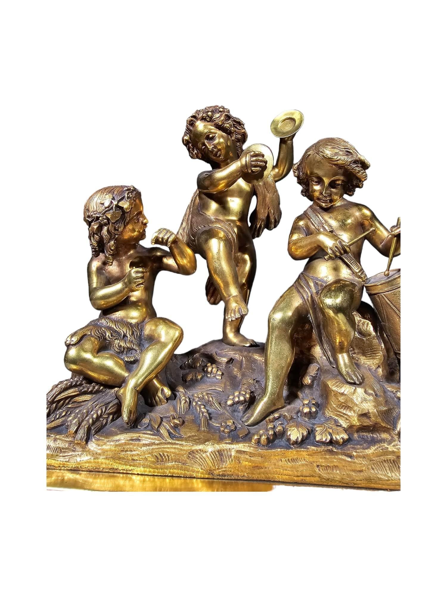Gruppo scultoreo in bronzo dorato del XIX secolo in vendita 11