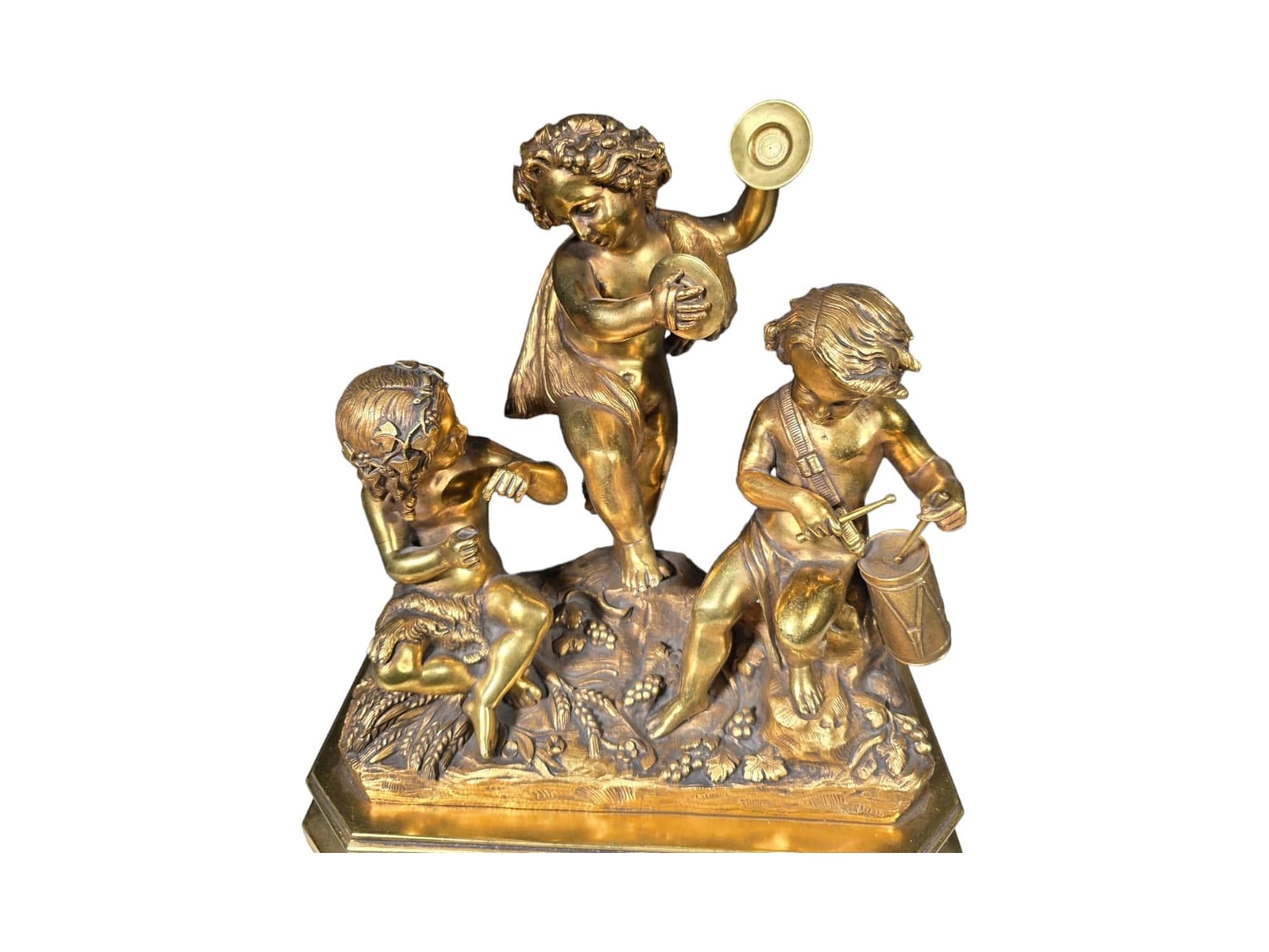Gruppo scultoreo in bronzo dorato del XIX secolo in vendita 13