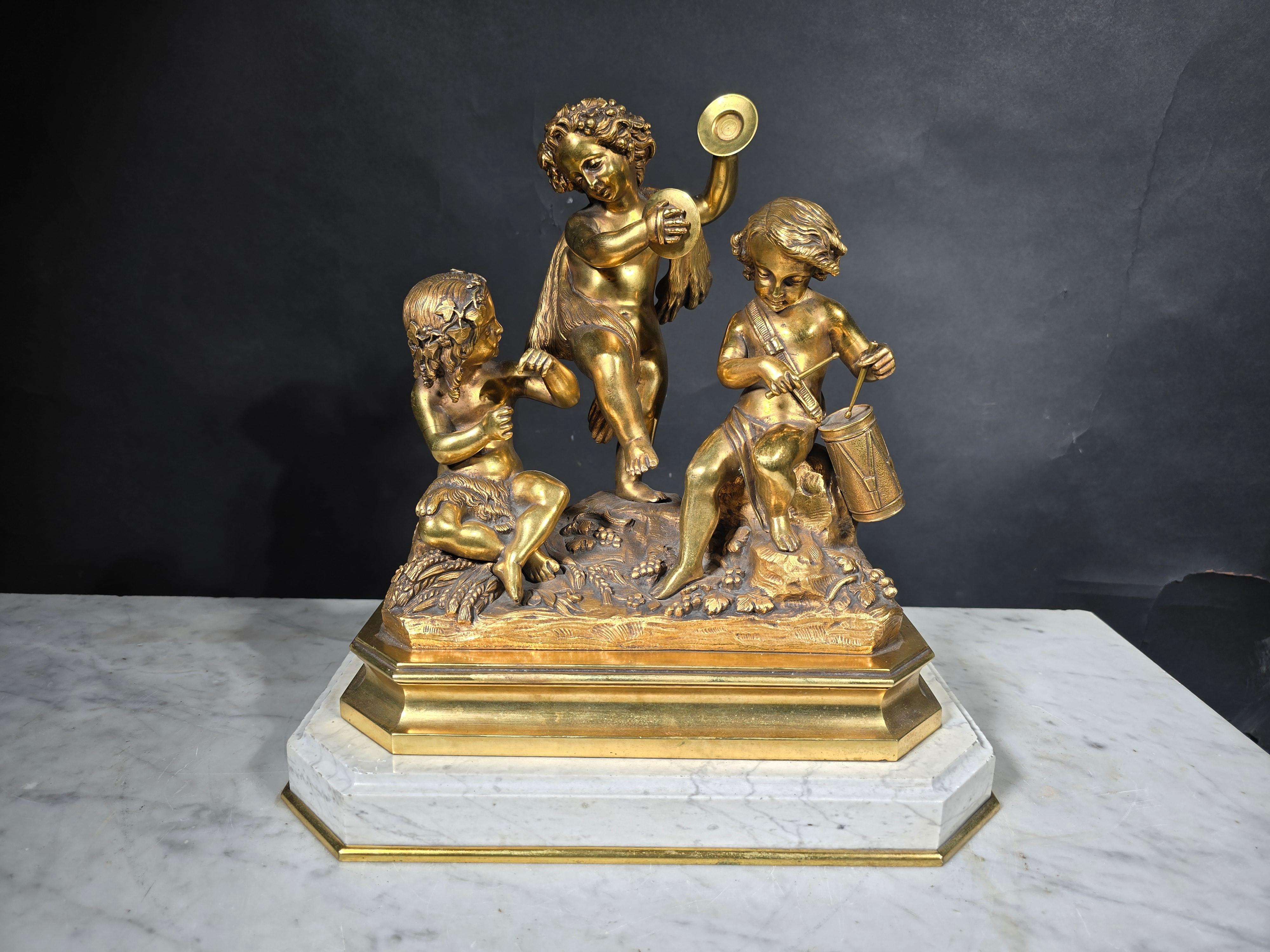Bronzo Gruppo scultoreo in bronzo dorato del XIX secolo in vendita
