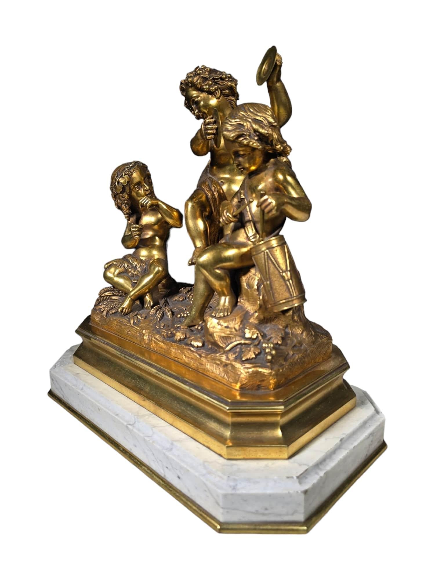 Gruppo scultoreo in bronzo dorato del XIX secolo in vendita 4