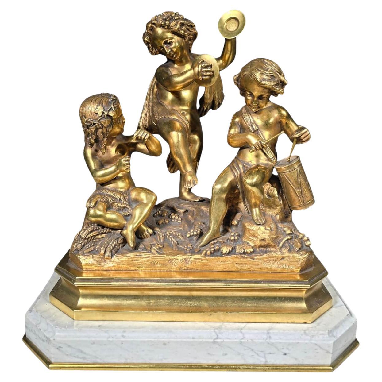 19th Century Gilded Bronze Sculptural Group