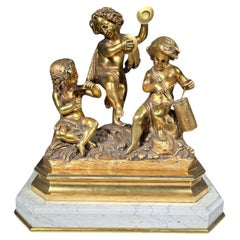 19th Century Gilded Bronze Sculptural Group