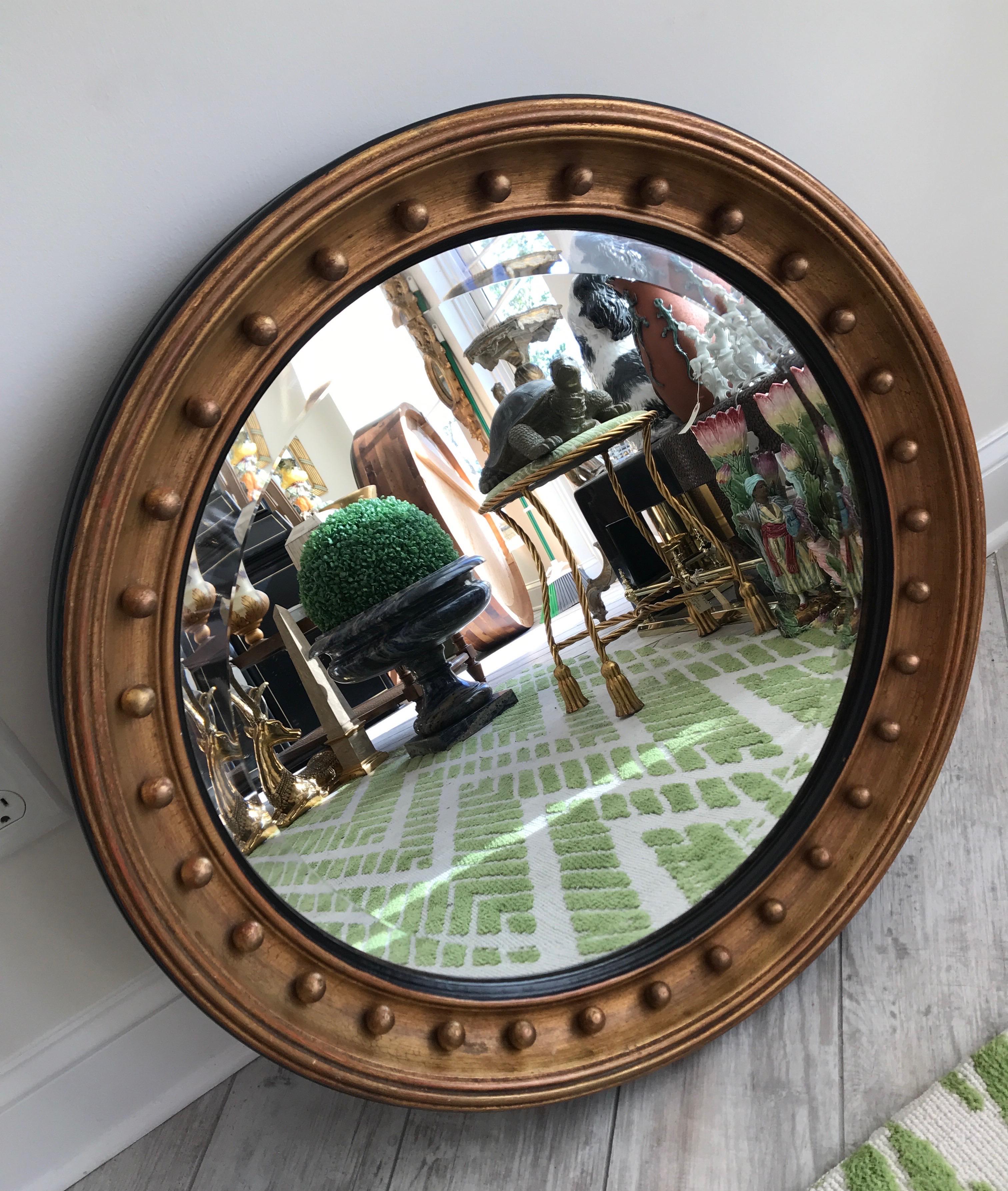 English  19th Century Gilded  Bullseye Mirror 