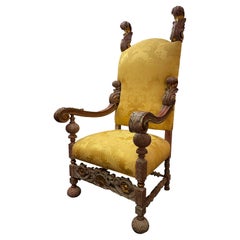 19th Century Gilded Italian Monumental Armchair