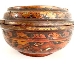 19th Century, Gilded Lacquer Tsampa Bowl from Tibet