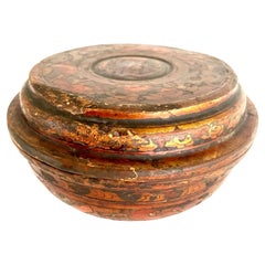19th Century, Gilded Lacquer Tsampa Bowl from Tibet