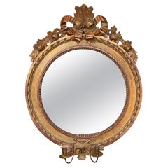 Antique 19th Century Gilded Mirror With Candle Holder