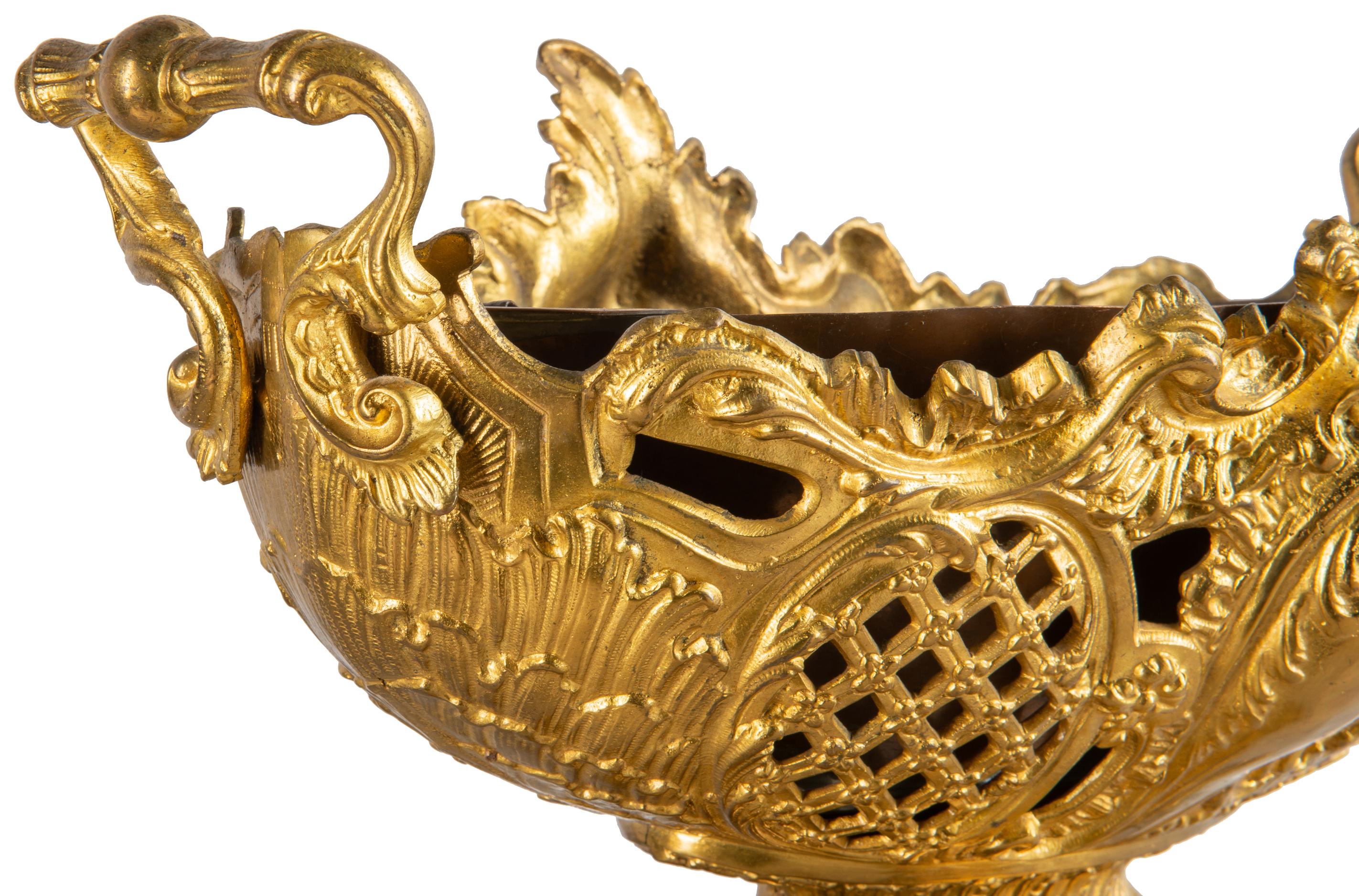 Gilt 19th Century Gilded Ormolu Comport For Sale