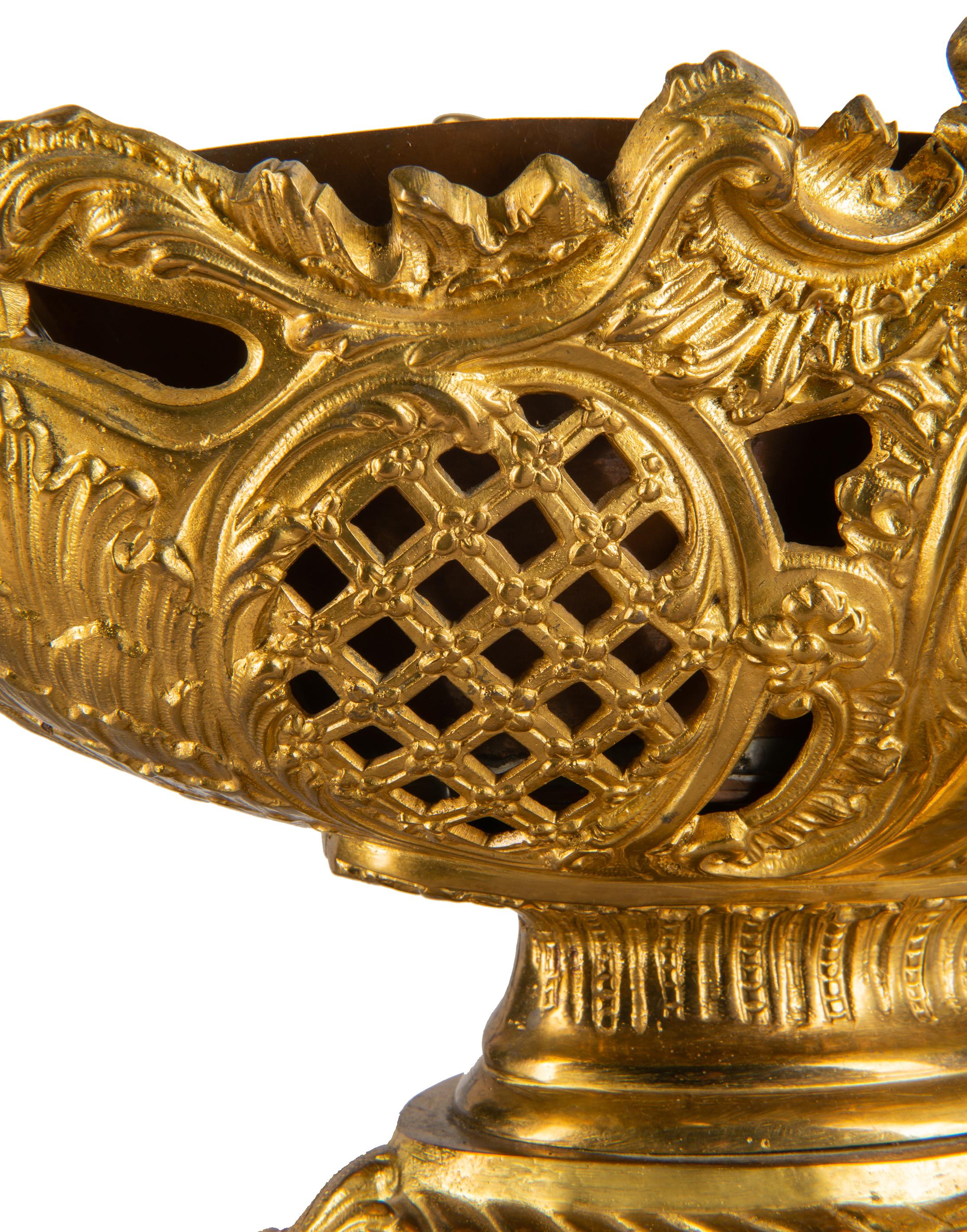 19th Century Gilded Ormolu Comport In Good Condition For Sale In Brighton, Sussex