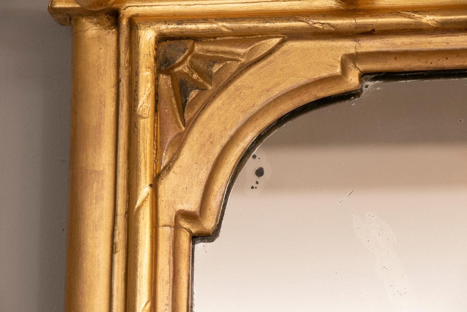 Early Victorian 19th Century Gilded Overmantle wall Mirror