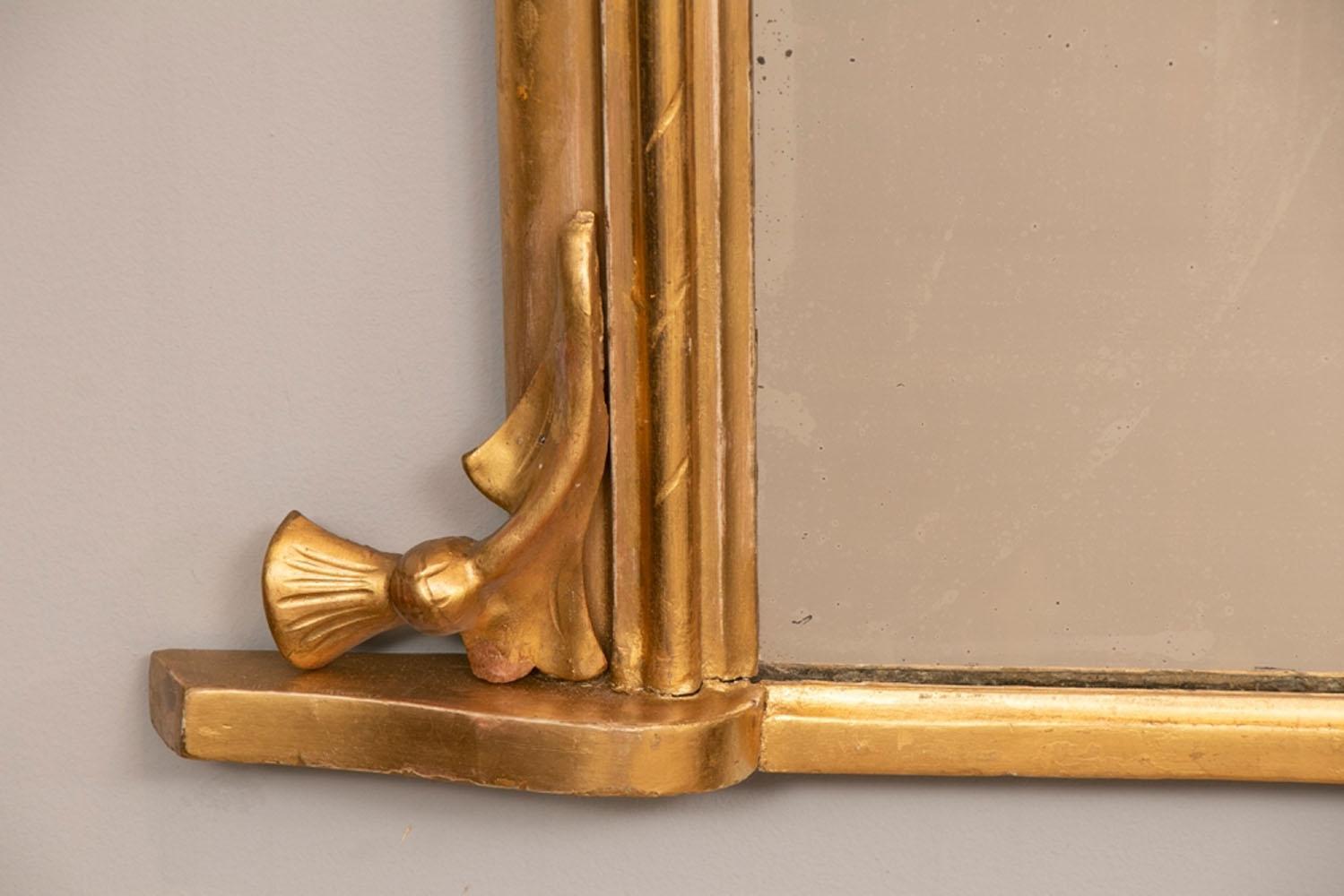 British 19th Century Gilded Overmantle wall Mirror