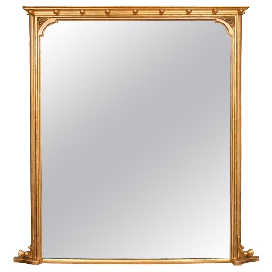 19th Century Gilded Overmantle wall Mirror