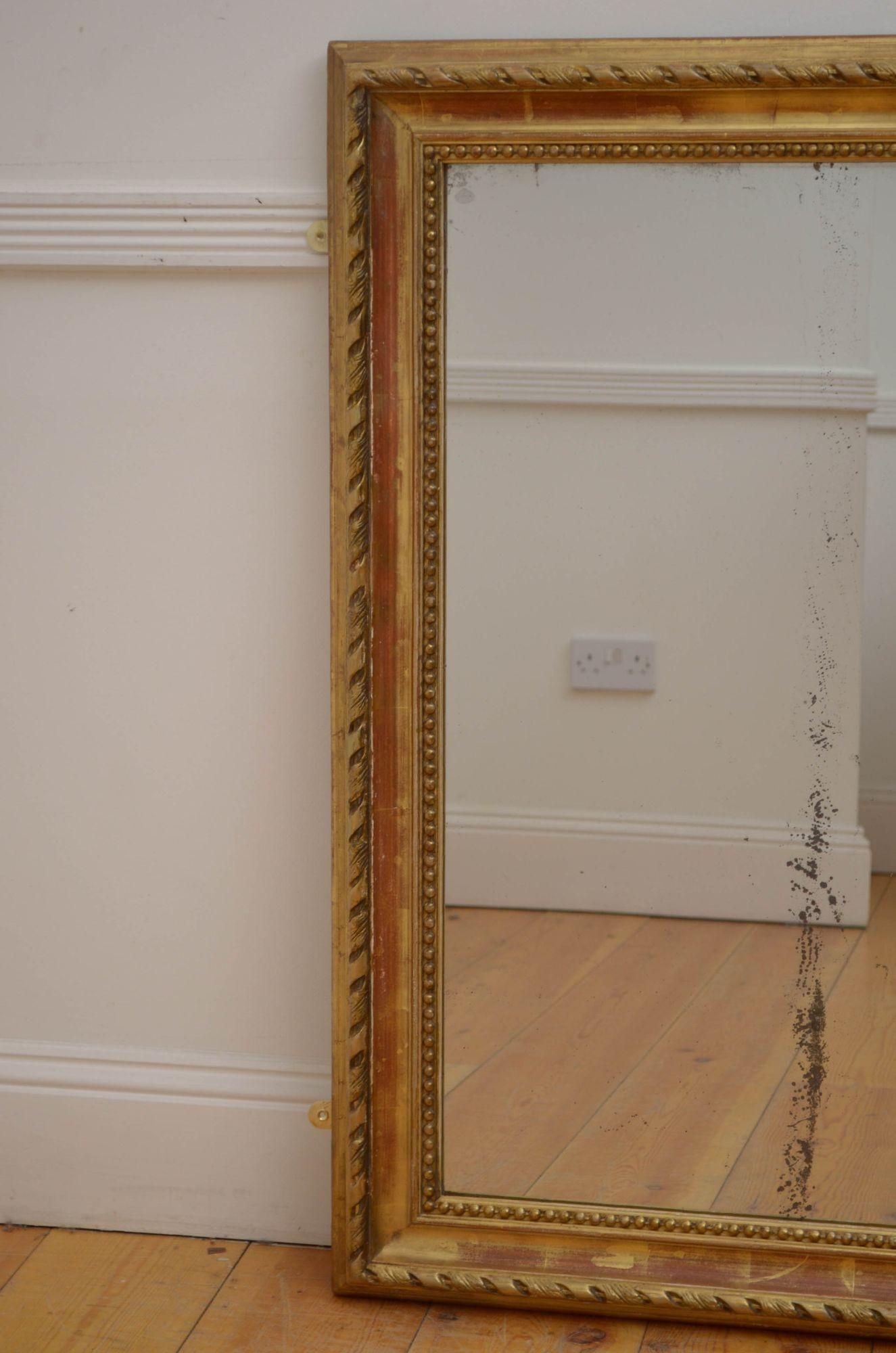 French 19th Century Gilded Wall Mirror H105cm