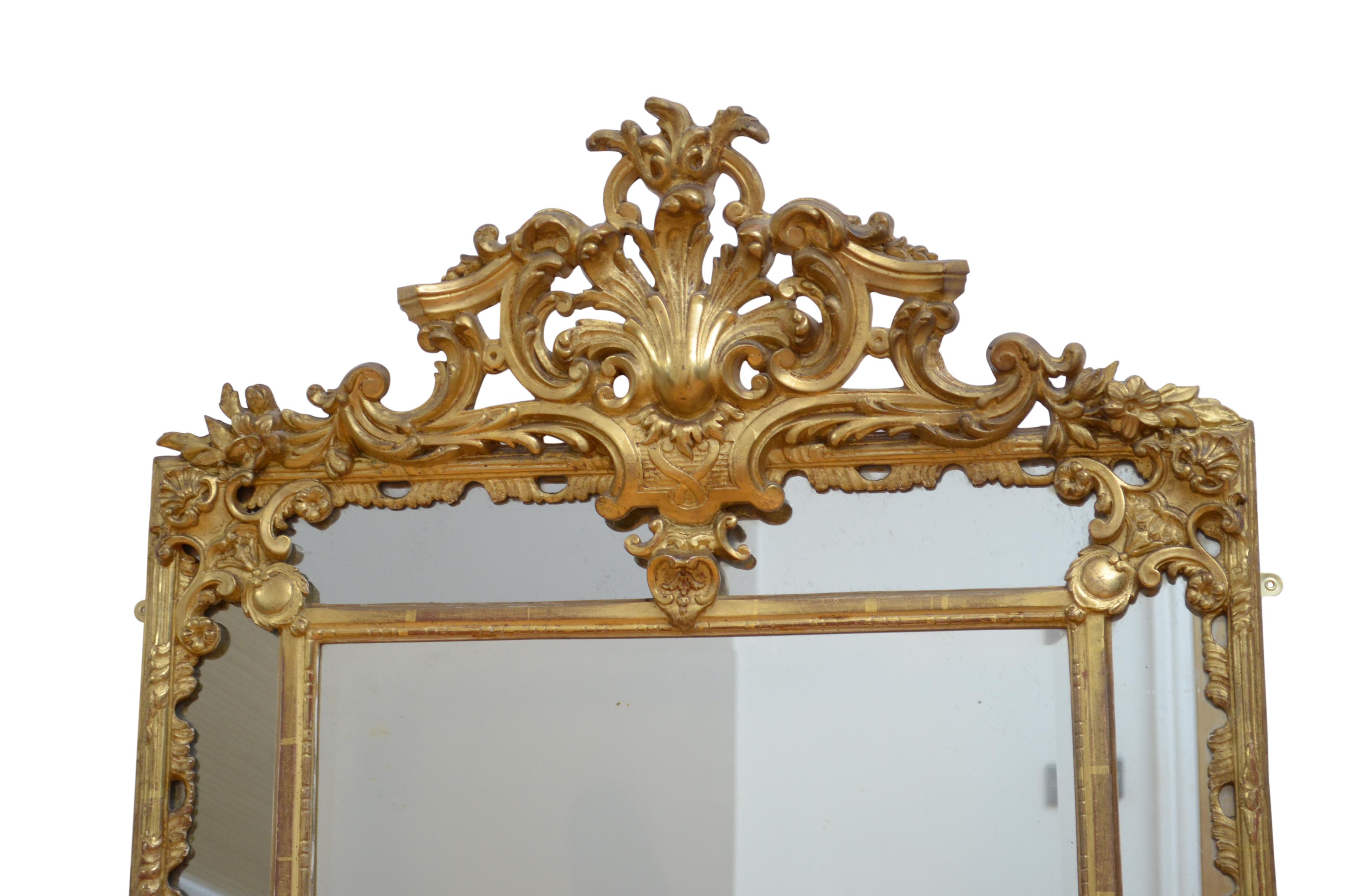 French 19th Century Gilded Wall Mirror