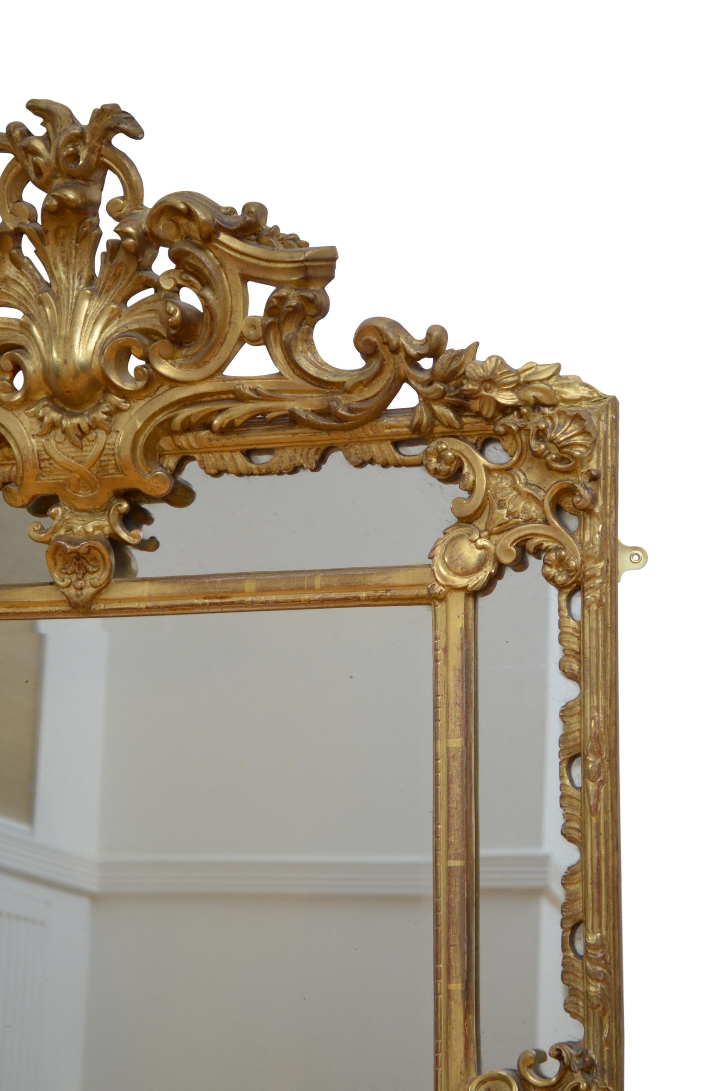 Gold Leaf 19th Century Gilded Wall Mirror