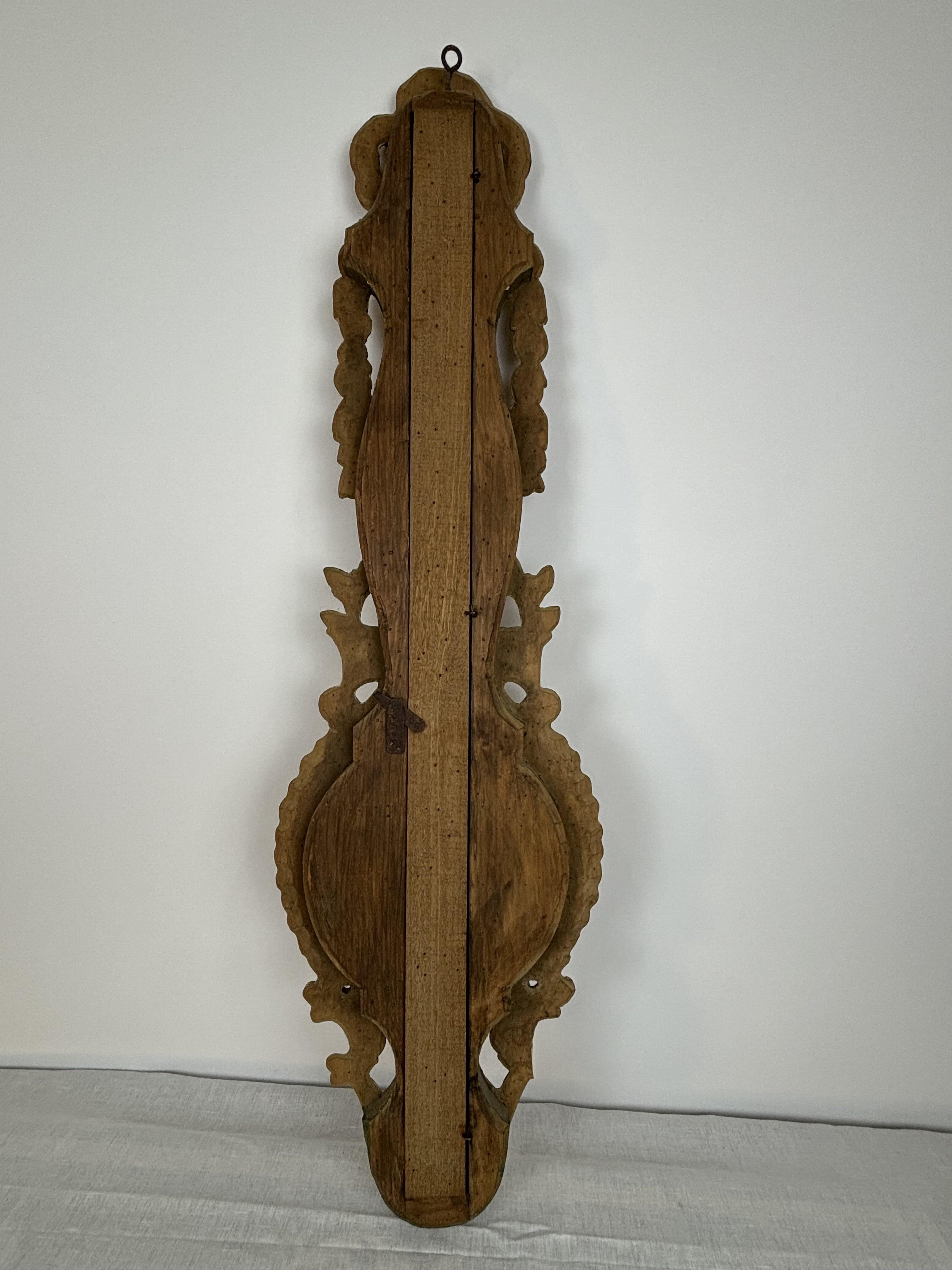 Barometro-termometro in legno dorato del XIX secolo di Benard a Provins, Francia in vendita 9