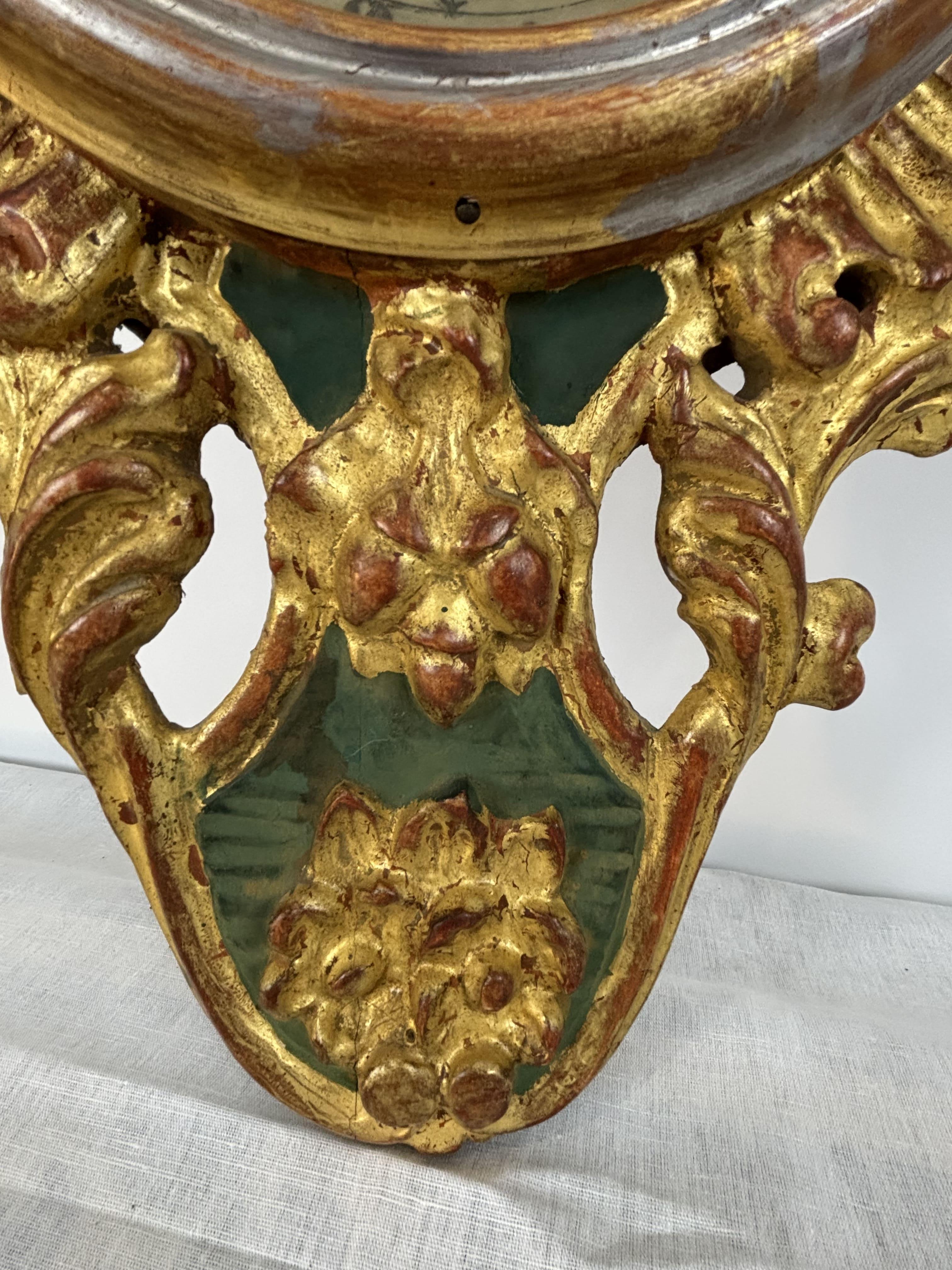 Barometro-termometro in legno dorato del XIX secolo di Benard a Provins, Francia in vendita 2
