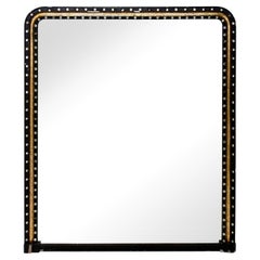 19th Century Gilt and Ebonized Overmantel Mirror With Faceted Crystals